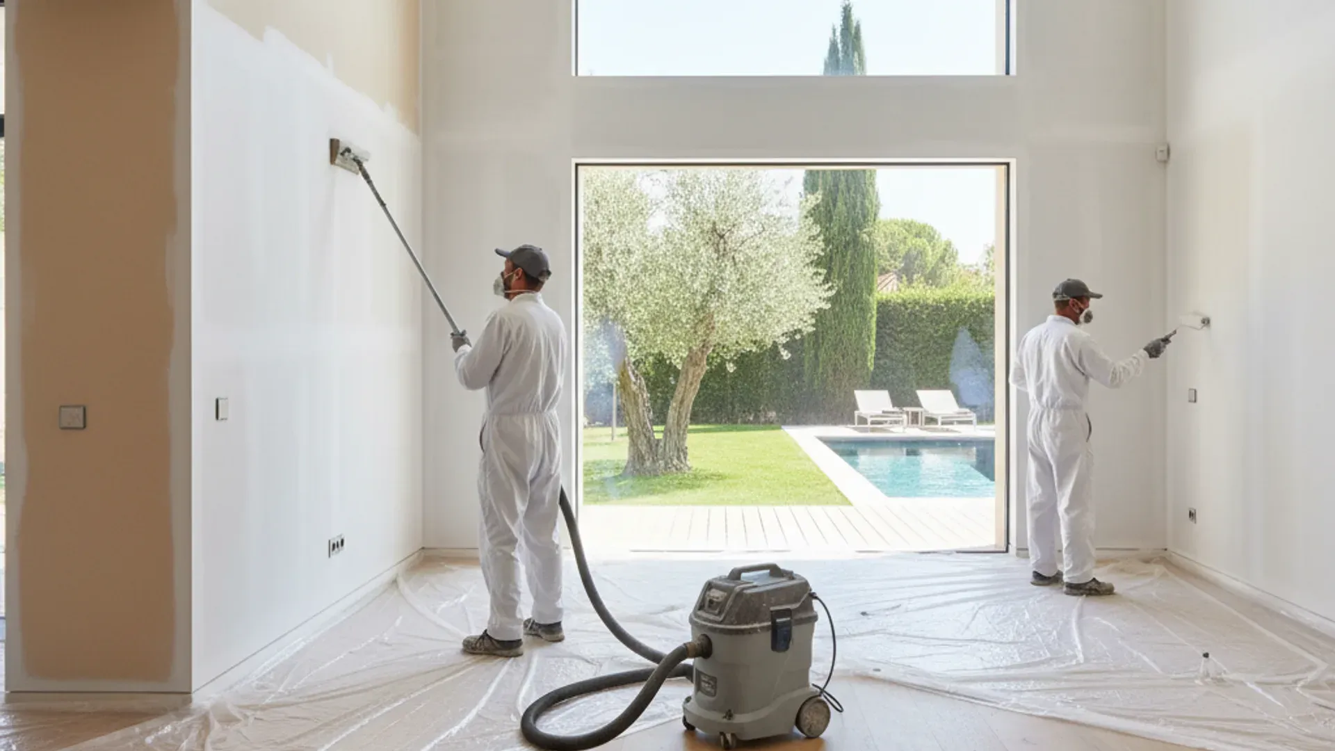 Equipo SinPolvo trabajando en una vivienda de Alcobendas con sistema HEPA