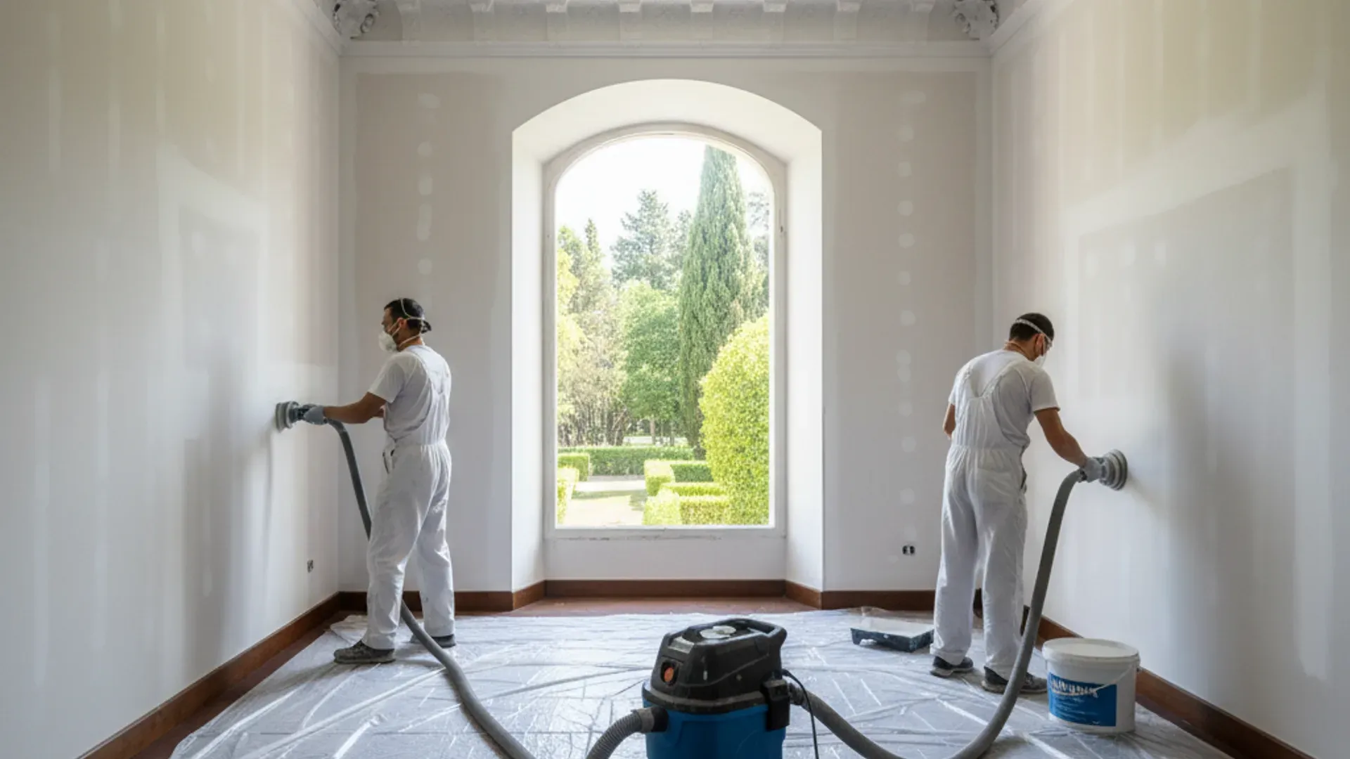 Equipo SinPolvo trabajando en una vivienda de Aranjuez con sistema HEPA