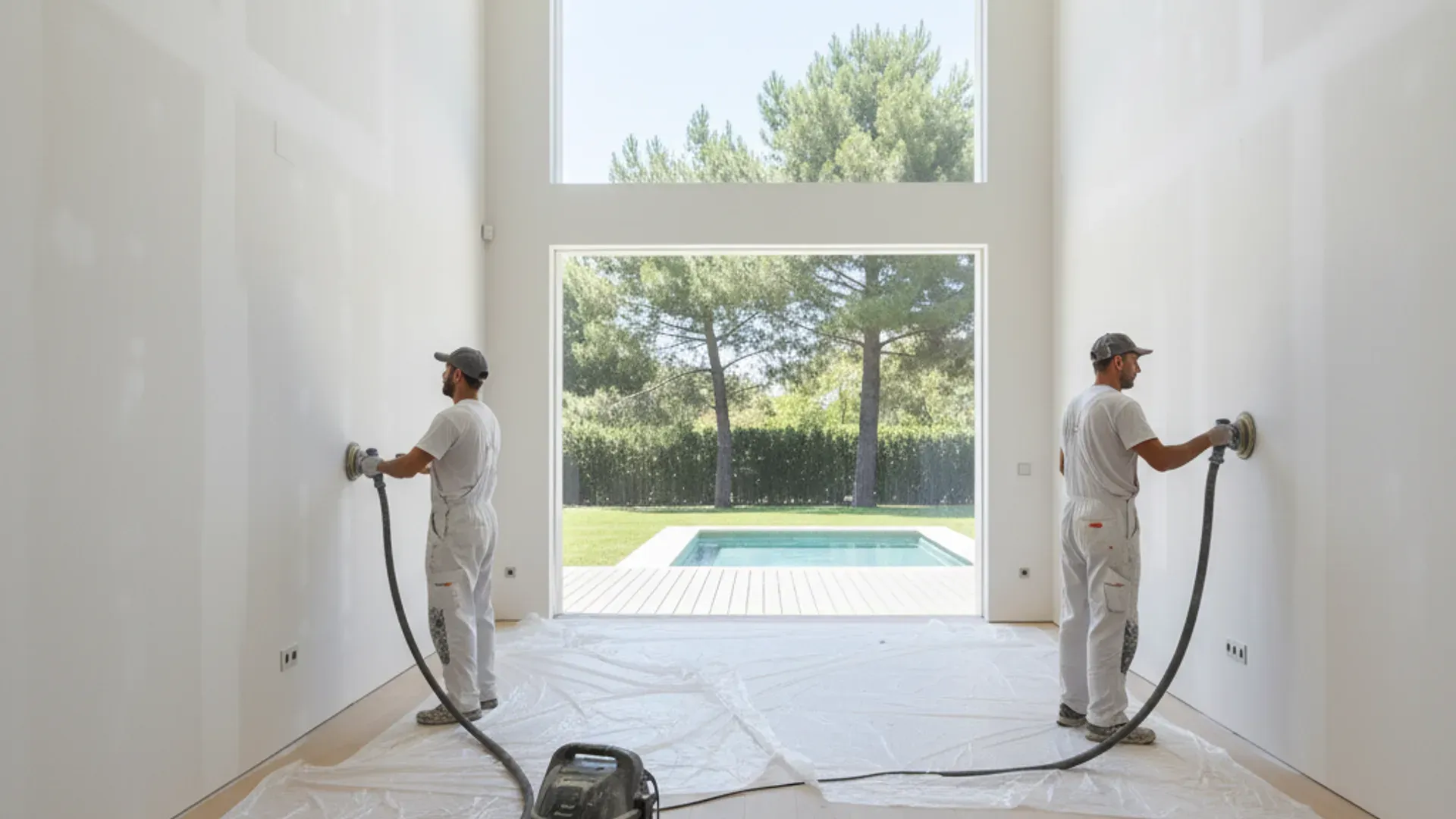 Equipo SinPolvo trabajando en una vivienda de Las Rozas con sistema HEPA