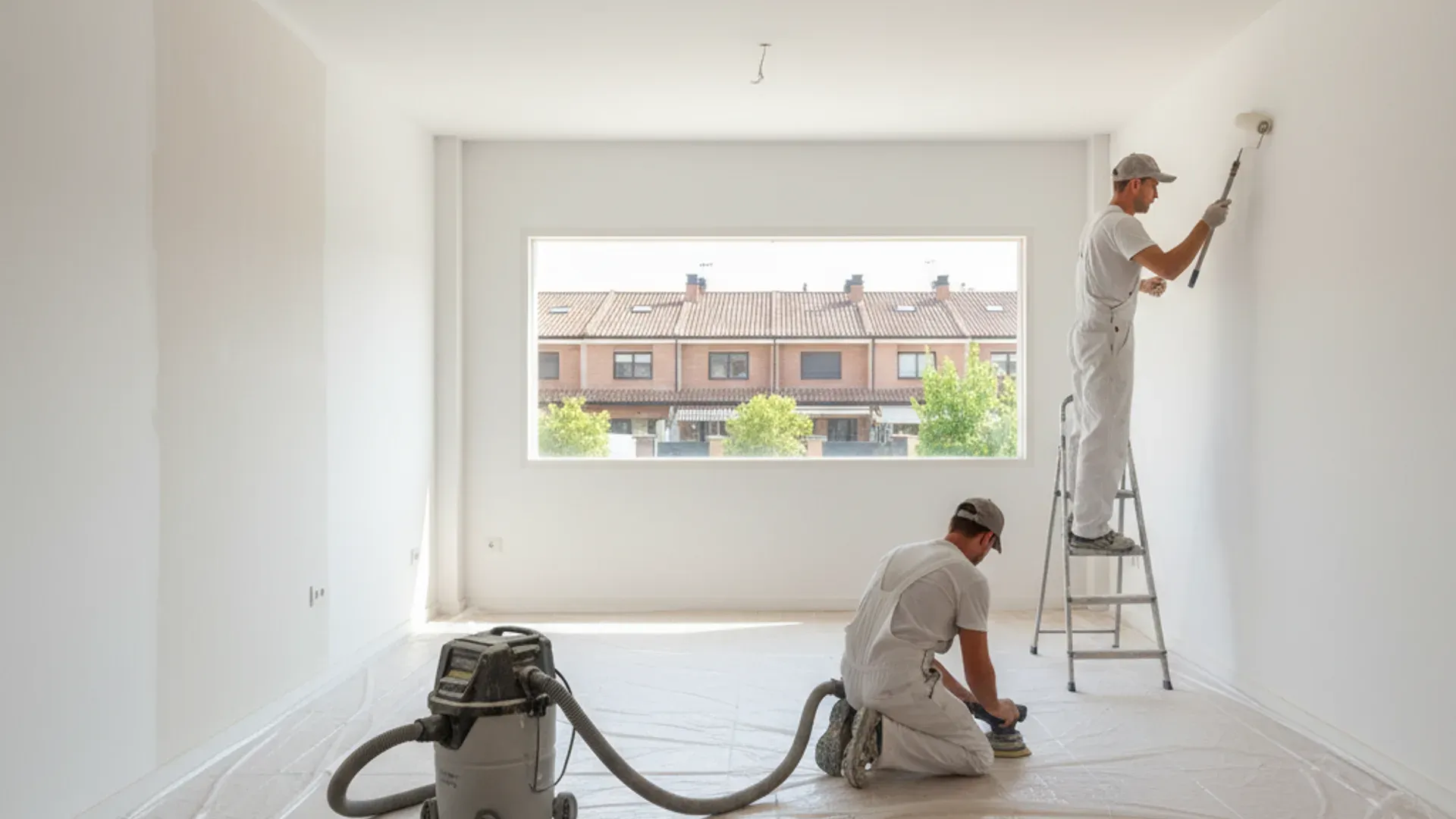 Equipo SinPolvo trabajando en una vivienda de Valdemoro con sistema HEPA